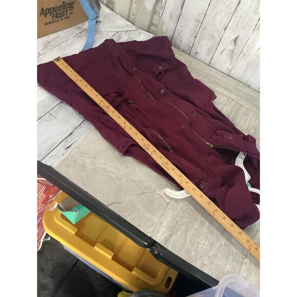 Zenana Outfitters Hooded Utility Vest - Burgundy Red for Women - Picture 4 of 5